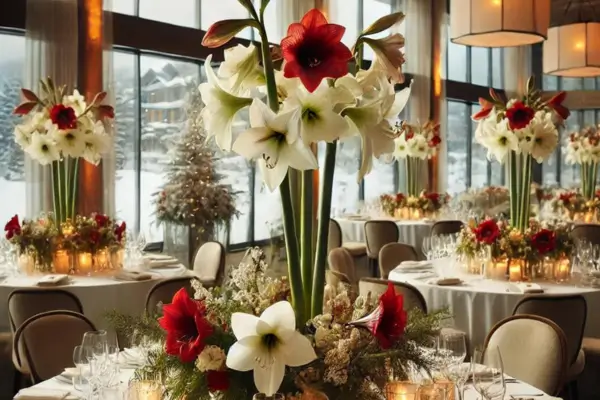 Decorando Conferências de Inverno em Resorts com Amaryllis